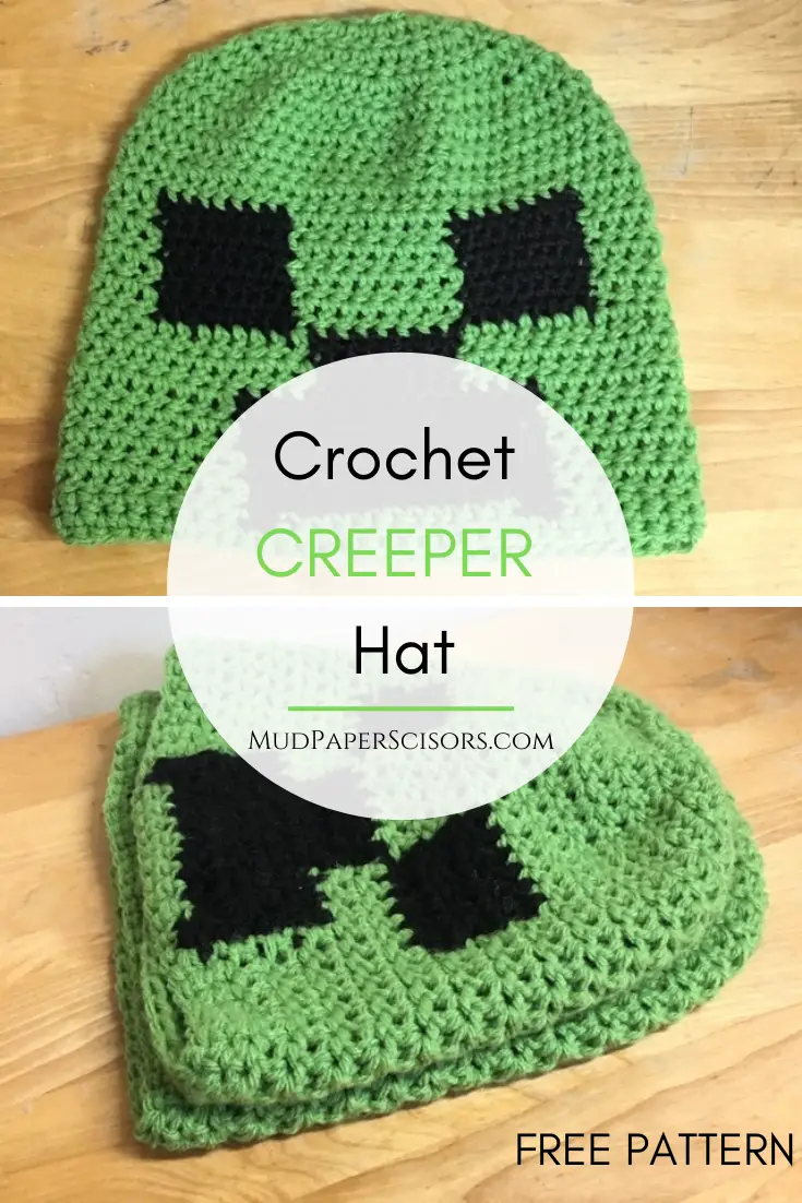 Crochet Minecraft Creeper Hat Mud Paper Scissors