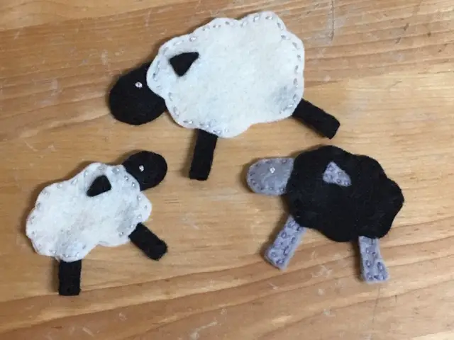 Felt Sheep Finger Puppets Mud Paper Scissors